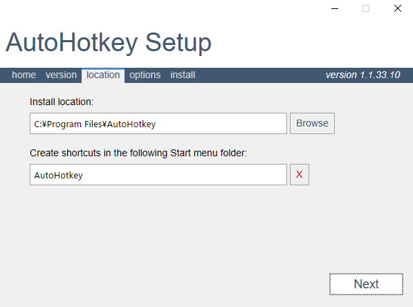 AutoHotKey保存フォルダの選択
